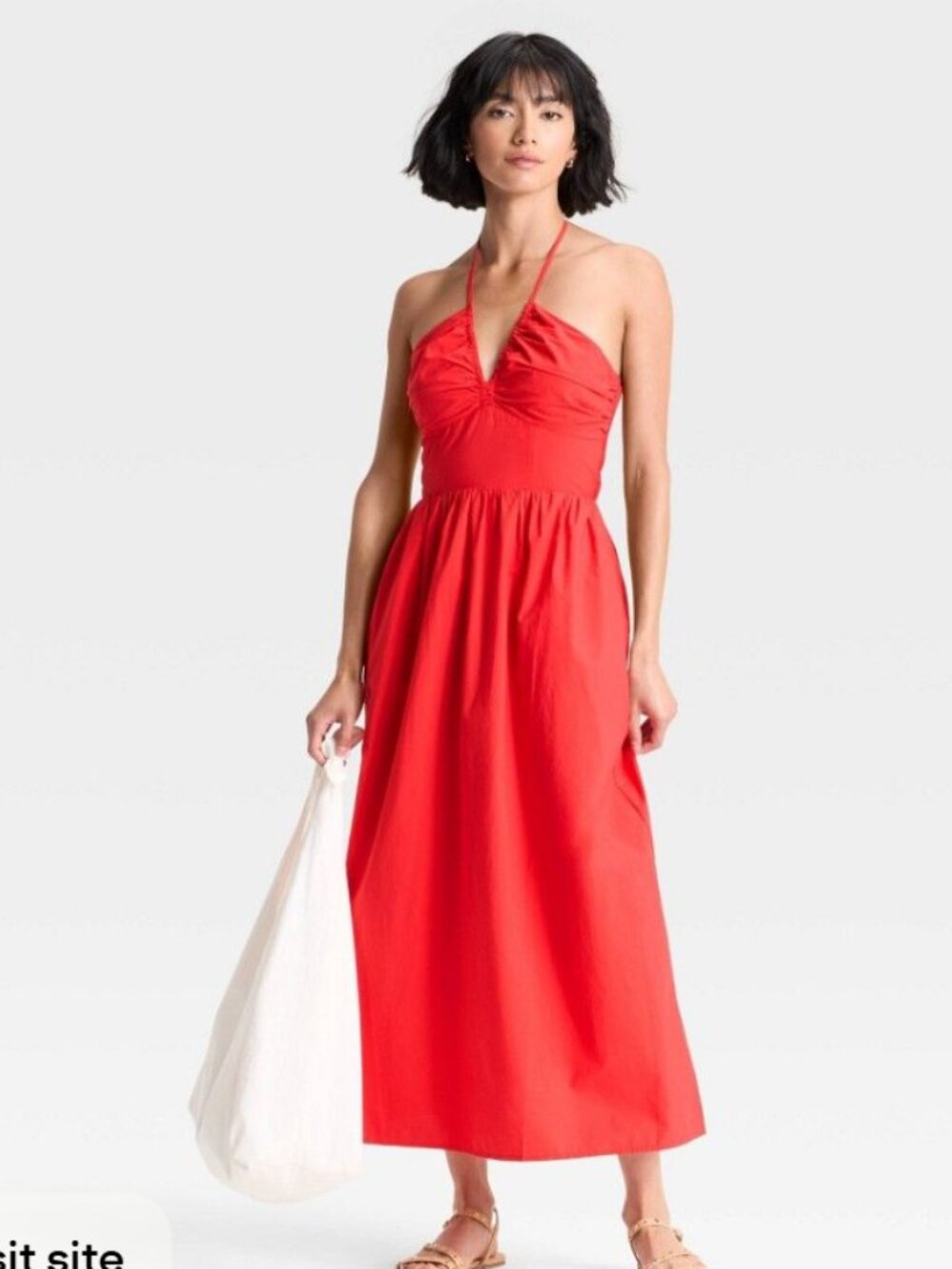 Women's Maxi Halter A-Line Dress - Universal Thread™ Red XL